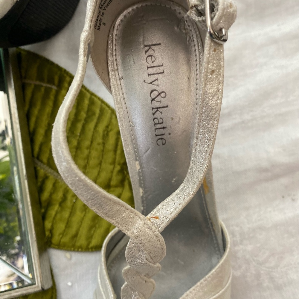 Kelly & katie Silver 3inch heels,sparkling like new cond  prom or Wedding - Picture 7 of 9